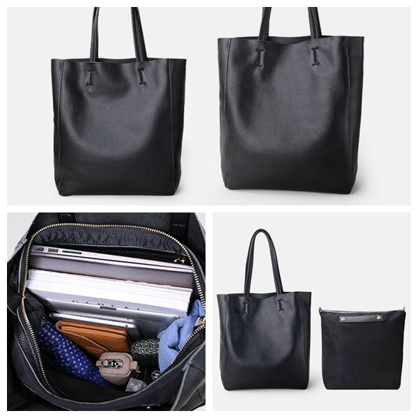 Simple Leather Handbag Full Grain Leather Best Tote Bag For Ladies