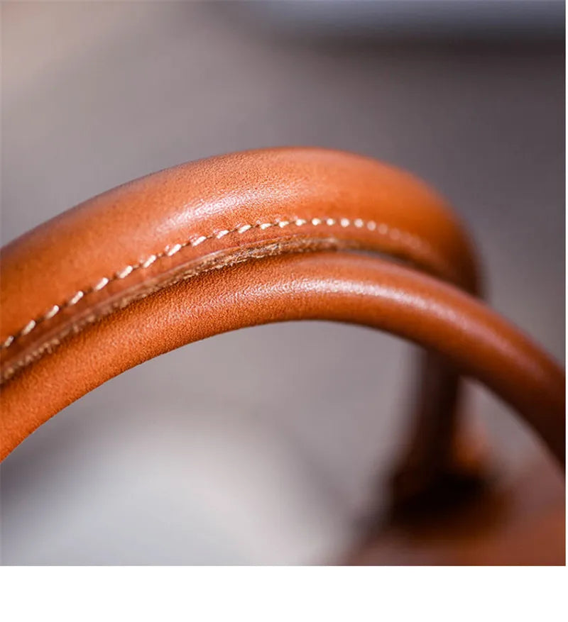 Women Leather Doctor Bag Color Block Weekend Daily Small Handbag Shoulder Bag