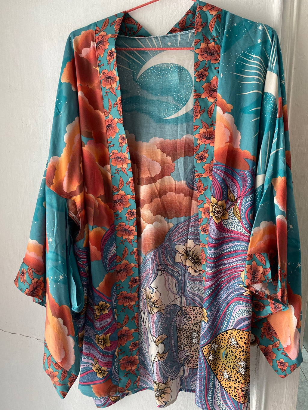 Boho Moon Light Kimono Robe Beach Cover up
