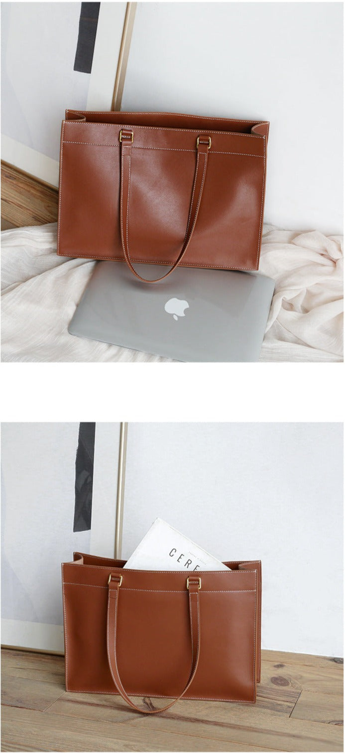 Large Leather Tote Bag Women's Shoulder Bag Briefcase