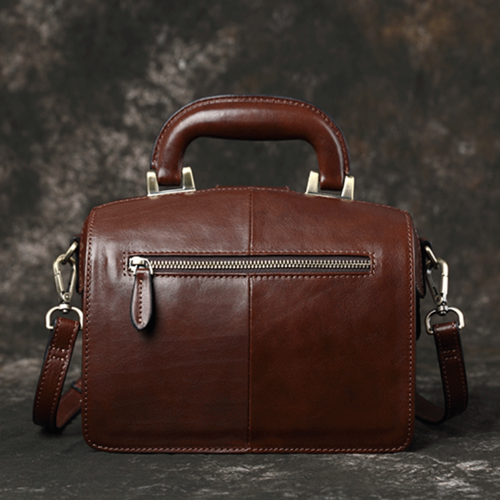 Small Leather Bag Doctor Bag Handbag Purse for Women