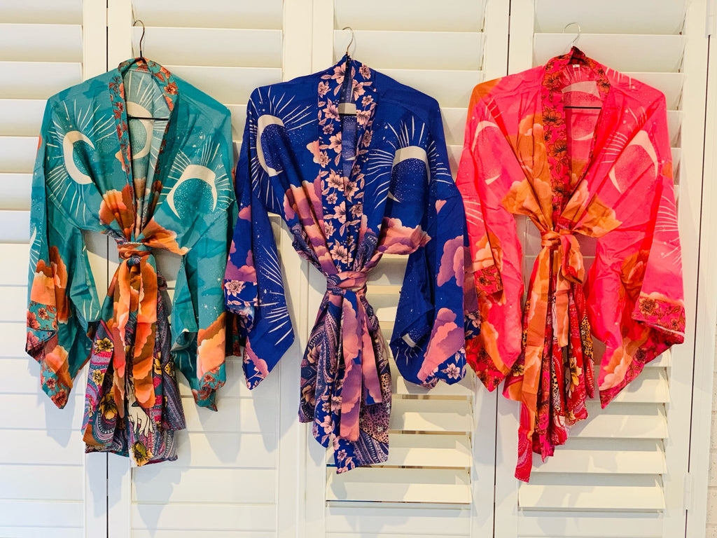 Boho Moon Light Kimono Robe Beach Cover up