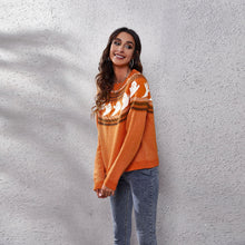 Load image into Gallery viewer, Ribbed Round Neck Ghost Long Sleeve Pullover Sweater
