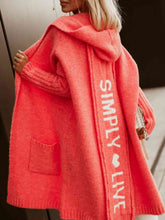 Load image into Gallery viewer, Large Long Simply Live Hooded Cardigan
