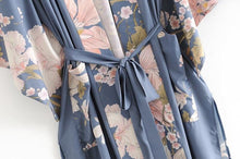 Load image into Gallery viewer, Boho Peacok Floral Print Kimono Robe Cover Up

