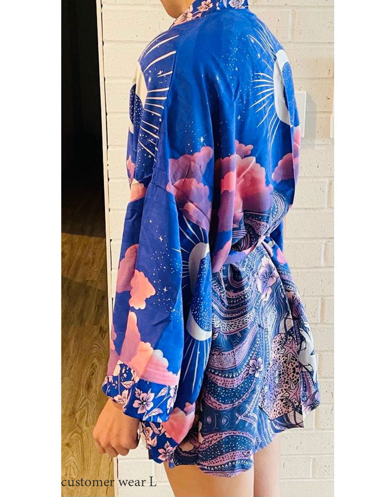 Boho Moon Light Kimono Robe Beach Cover up