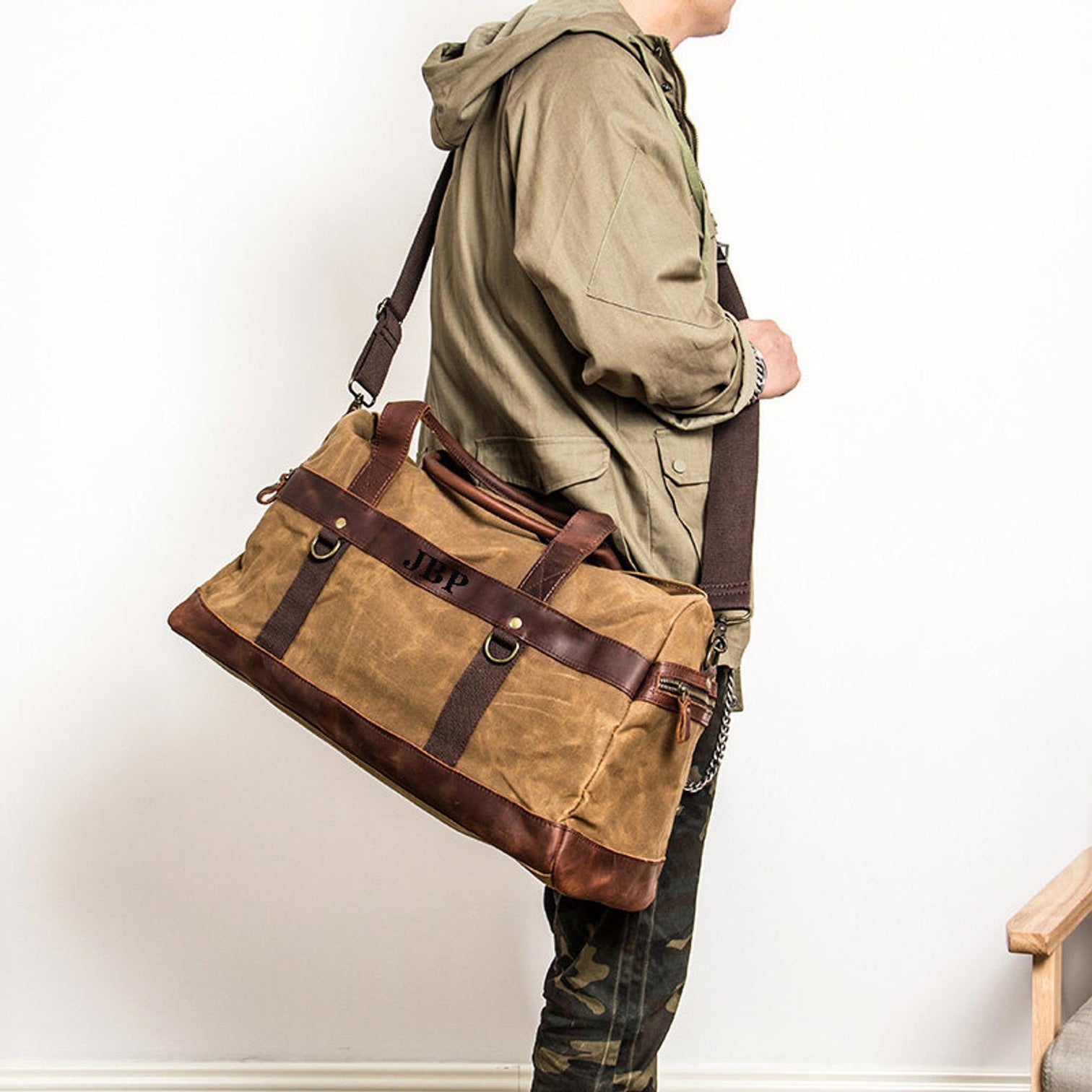 Waxed Canvas Duffel Bag Carry-on Bag