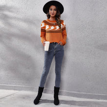 Load image into Gallery viewer, Ribbed Round Neck Ghost Long Sleeve Pullover Sweater
