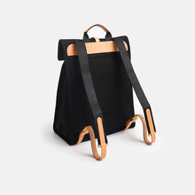 Load image into Gallery viewer, Black Canvas Folded Backpack Laptop Bag for Women
