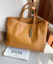 Load image into Gallery viewer, Large Full Grain Leather Tote Handbag
