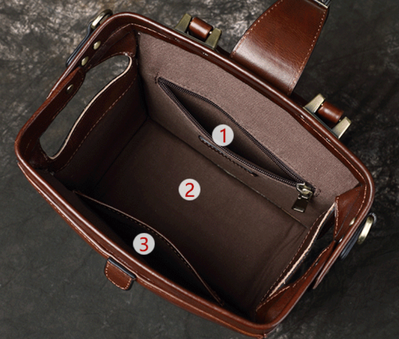 Small Leather Bag Doctor Bag Handbag Purse for Women