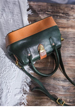 Load image into Gallery viewer, Women Leather Doctor Bag Color Block Weekend Daily Small Handbag Shoulder Bag
