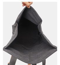 Load image into Gallery viewer, Black Canvas Folded Backpack Laptop Bag for Women
