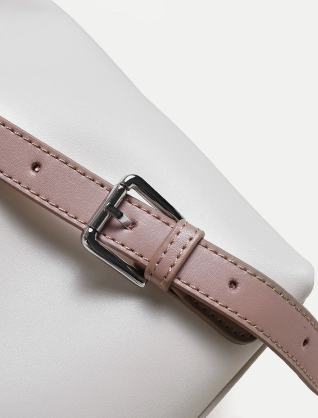 White Simper Large Leather Backpack School Bag