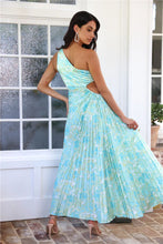 Load image into Gallery viewer, One Shoulder Asymmetrical Pleated Midi Dress
