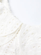 Load image into Gallery viewer, Off Shoulder High Waist Hollow Out Lace Midi Dress
