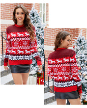 Load image into Gallery viewer, Reindeer Snowflake Couple Christmas Ugly Sweater
