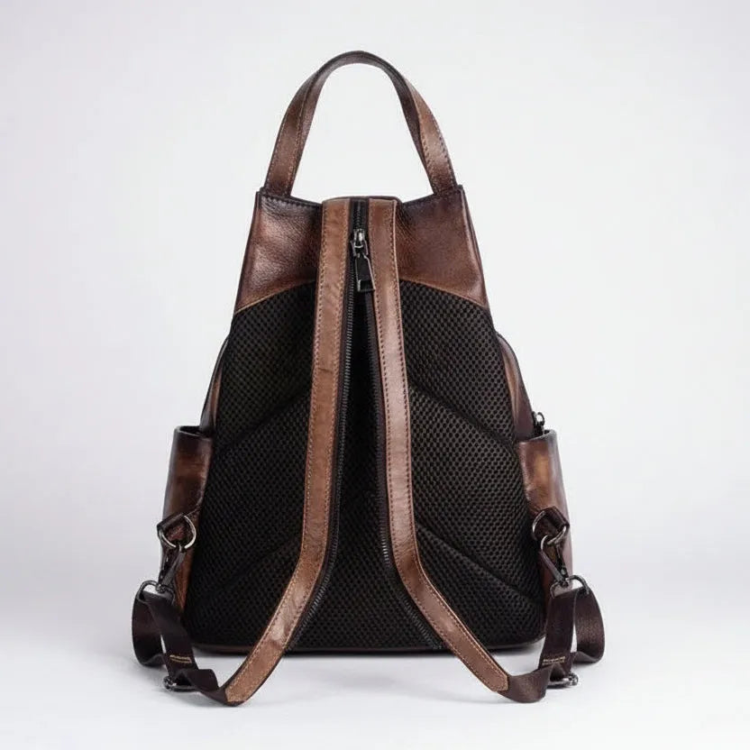 Floral Butterfly Embossed Leather Handbag  Women Backpack