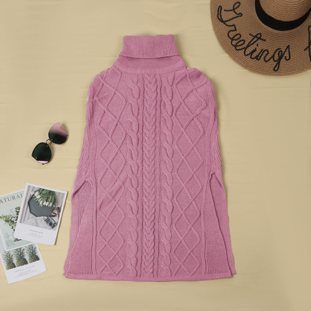 Casual Loose Solid Color Turtleneck Sweater