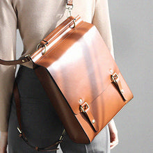 Load image into Gallery viewer, Black Classic Satchel Laptop Leather School Backpack for Women
