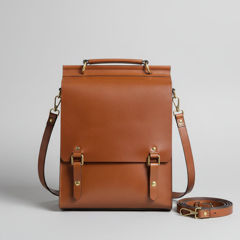 Classic Satchel Laptop Leather School Backpack for Women
