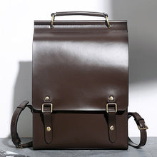 Load image into Gallery viewer, Black Classic Satchel Laptop Leather School Backpack for Women
