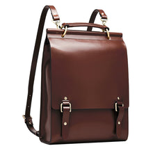 Load image into Gallery viewer, Brown Classic Satchel Laptop Leather School Backpack for Women
