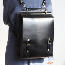 Load image into Gallery viewer, Brown Classic Satchel Laptop Leather School Backpack for Women
