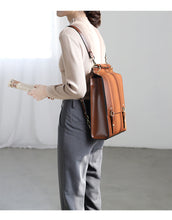 Load image into Gallery viewer, Black Classic Satchel Laptop Leather School Backpack for Women
