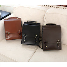 Load image into Gallery viewer, Black Classic Satchel Laptop Leather School Backpack for Women
