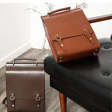 Load image into Gallery viewer, Black Classic Satchel Laptop Leather School Backpack for Women
