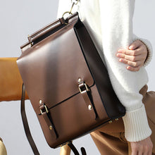 Load image into Gallery viewer, Black Classic Satchel Laptop Leather School Backpack for Women
