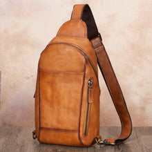 Load image into Gallery viewer, Full Grain Crossbody Chest Leather Sling Bag
