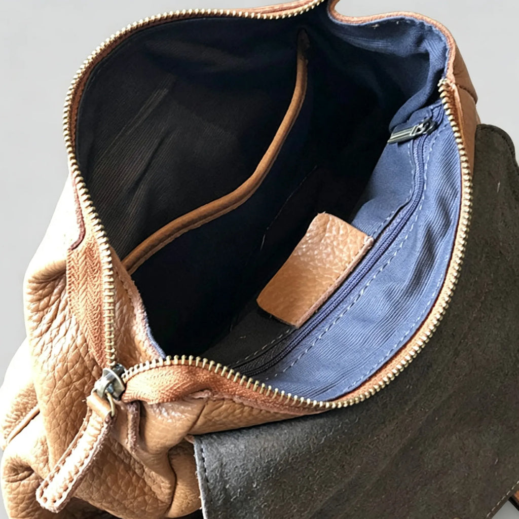 Soft Lightweight Daily Purse Flap Leather Rucksack Backpack