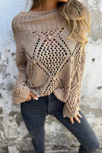 Load image into Gallery viewer, Loose Hollow Round Neck Casual Knitted Sweater
