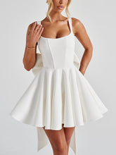 Load image into Gallery viewer, Pricess Square Neck Bow Mini Dress
