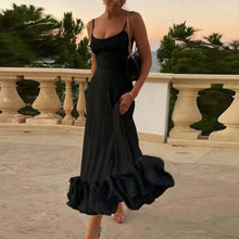 Load image into Gallery viewer, Straps  Sleeveless A-line Shirring Hem Party Midi Dress
