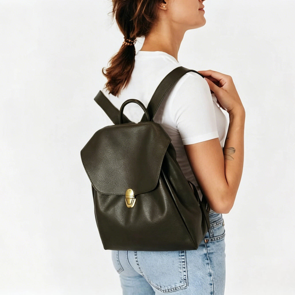 Simple Classic Vintage Leather Backpack