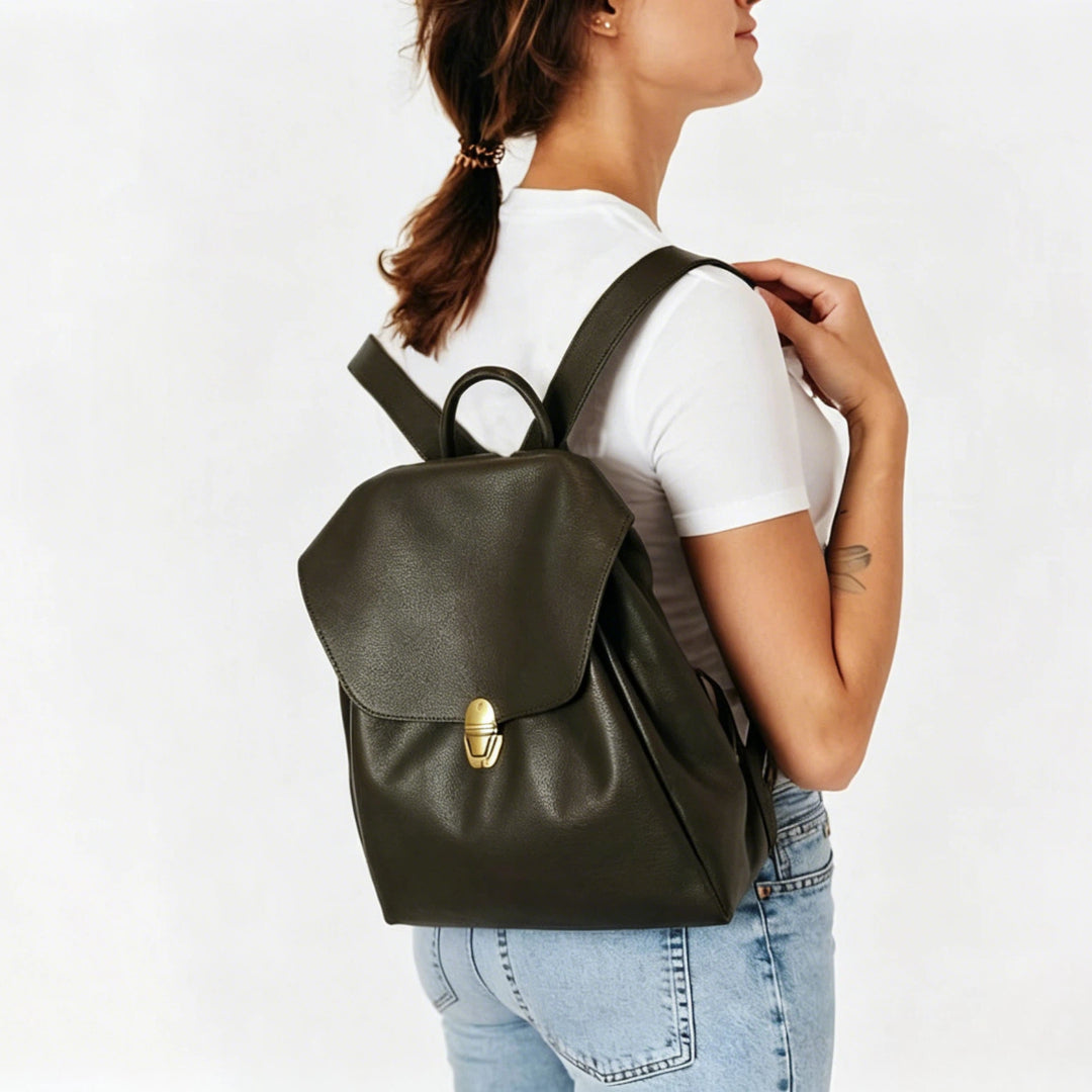 Simple Classic Vintage Leather Backpack