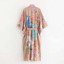 Load image into Gallery viewer, Boho Peacok Floral Print Kimono Robe Cover Up
