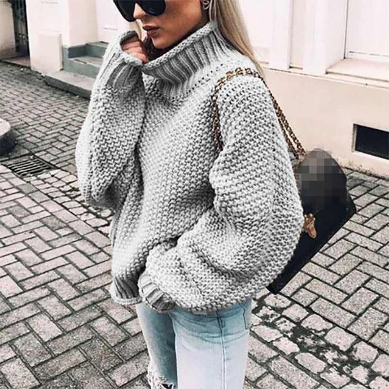 Casual Solid Long Sleeves Turtleneck Sweater