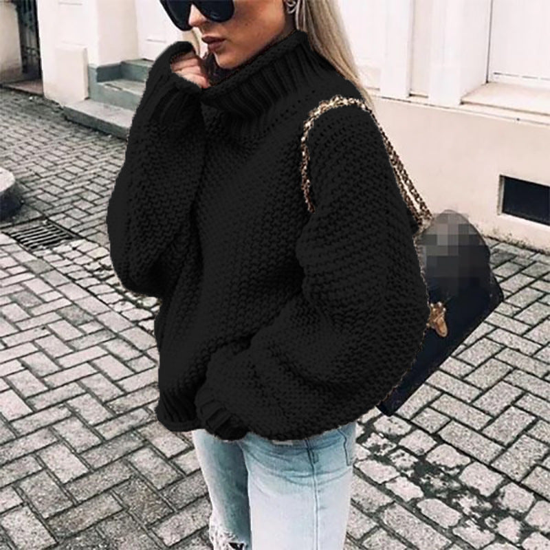 Casual Solid Long Sleeves Turtleneck Sweater