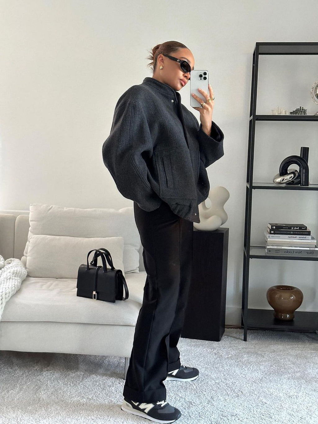 Oversize Stand Up Bomber Jacket