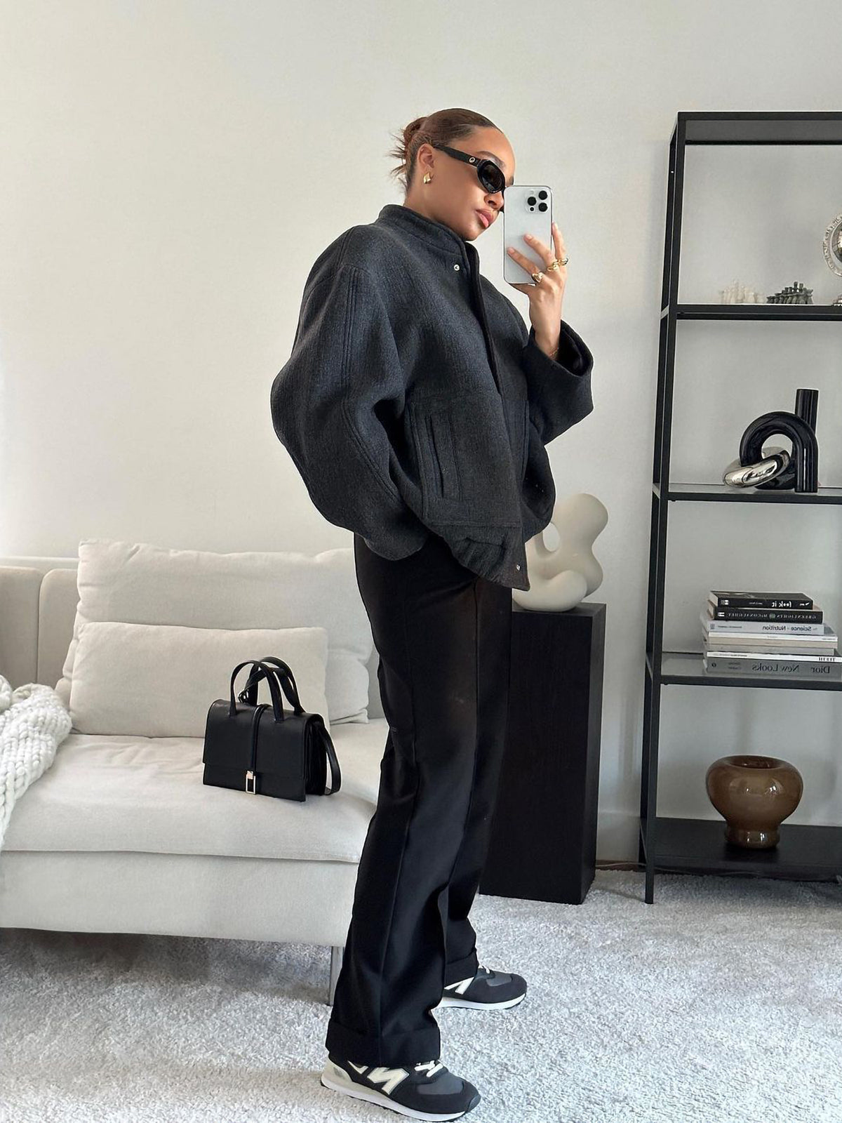 Oversize Stand Up Bomber Jacket