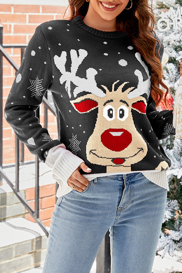 Cute Xmas Elk Graphic Christmas Sweater