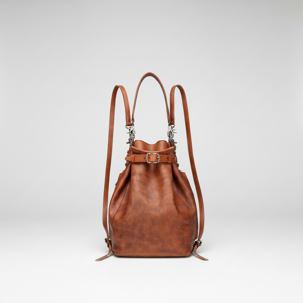 Brown Large Leather Backpack