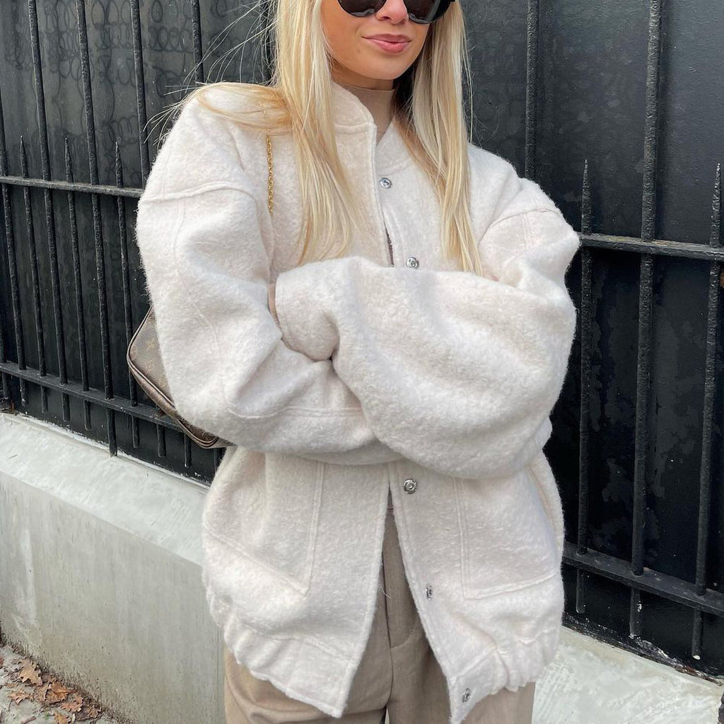 Oversize Stand Up Bomber Jacket