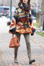 Load image into Gallery viewer, Vintage Long Sleeve Hooded Printed Coat
