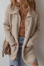 Load image into Gallery viewer, Simple Collared Button Up Long Cardigan with Pocket
