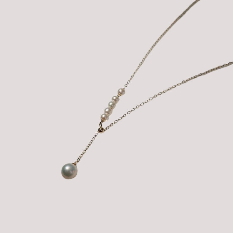 14K Gold Filled Retro Pearl Y-chain Necklace